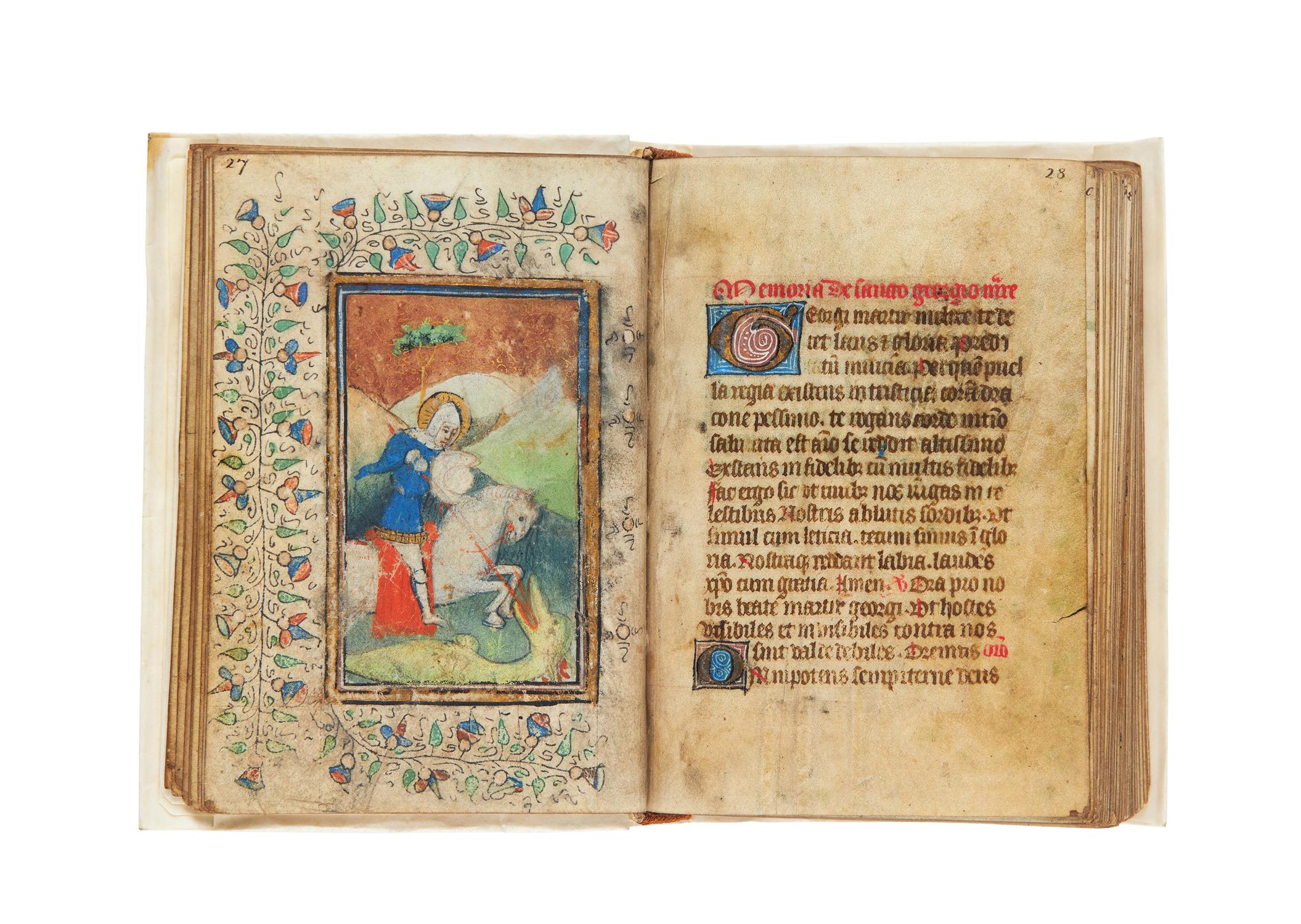 Ɵ Book of Hours, Use of Sarum, in Latin with Middle English inscription, illuminated manuscript - Image 2 of 5