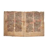 Collection of leaves from medieval manuscripts, in Latin, on parchment