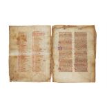 Johannes de Freiburg, leaves from an extremely large codex of Summa confessorum, in Latin,