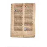 Ɵ Bifolium from a large and handsome Missal, , in Latin, decorated manuscript on parchment,
