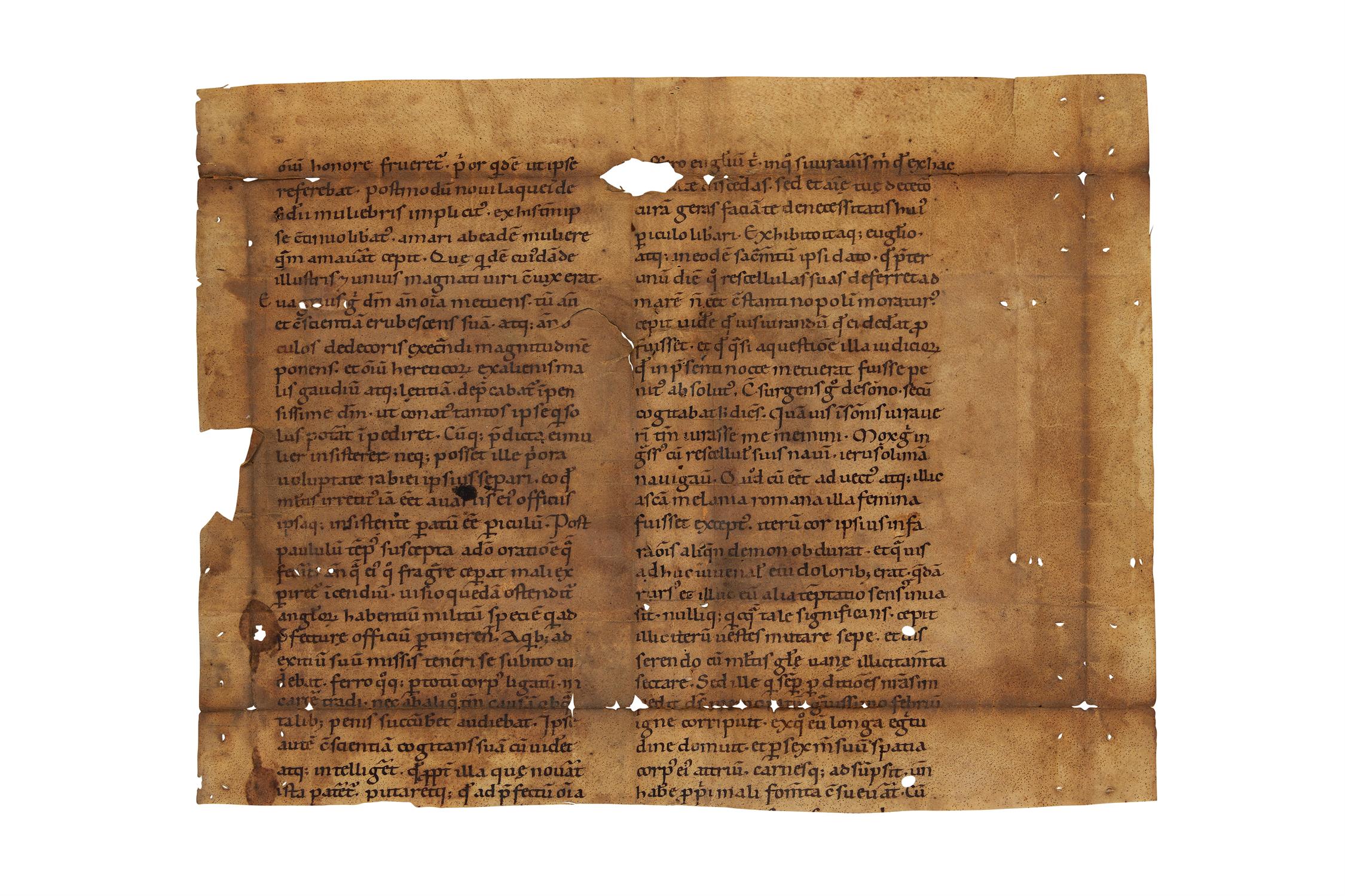 Palladius of Cappadocia, Historia Lausiaca, in Latin translation, cutting from a large leaf,