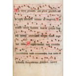 Leaf from a Processional, in Latin, manuscript on parchment