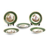 A set of six Paris porcelain cabinet plates19th Century