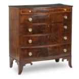 A Regency mahogany and crossbanded chest of drawers