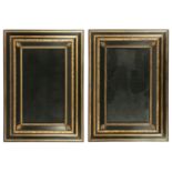 A pair of large ebonised and parcel gilt Continental mirrors, 20th century (2)