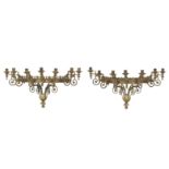 A pair of Italian gilt metal wall mounted candelabra, early 20th century (2)