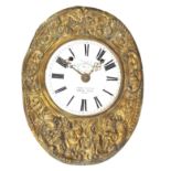 A 19th century Continental wall clock The dial inscribed Antoine Apchin Succeseur de Combret