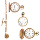 AM Watch Co: A 10K gold keyless open-faced pocket watch circa 1940