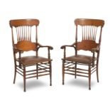 An early 20th century Shaker style oak salon suite (8)