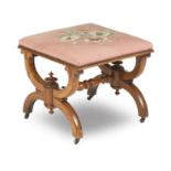 A 19th century walnut stool