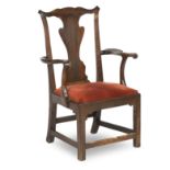 A 18th century and later mahogany carver dining chair (3)