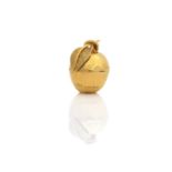 A Gold Vinaigrette or Pill Box Formed as an Apple marked: 9, .375, by John William Barrett, Chest...