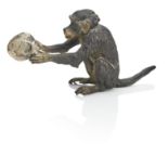 After Franz Bergman (Austrian, 1861-1936) Monkey Holding a Skull