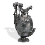 An Art Nouveau pewter ewer attributed to Kayserzinn