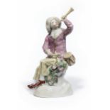 A Chelsea figure of Pierrot Circa 1755