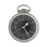 Hamilton Watch Company: A Stainless steel military keyless pocket watch