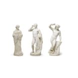 Three Italian biscuit figures Late 18th/early 19th Century