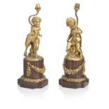 After Clodion, Claude Michel (1738-1814) A pair of gilt bronze figure groups (2)