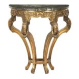 A late 19th century French giltwood console table