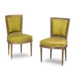 A pair of Louis XVI style giltwood chairs, late 19th/early 20th century (2)