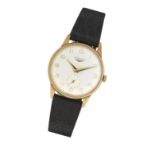 Longines: A 9k gold manual wind wristwatch London 1966
