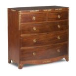 A 19th century and later mahogany bowfronted chest of drawers