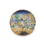 A Pesaro maiolica istoriato moulded tazza 16th Century