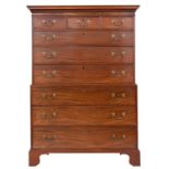 A George III mahogany chest on chest