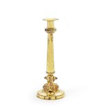 A 19th century silver gilt candlestick possibly German, maker's mark 'SC'
