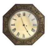 A 19th century rosewood and brass inlaid wall timepiece