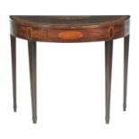 A George III mahogany and satinwood inlaid card table