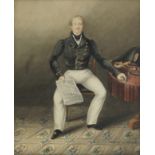 Portrait of a naval officer, c.1850 watercolour, 23.5 x 19cm (9 1/4 x 7 1/2in). (together with fo...