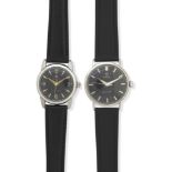 Omega: Two similar stainless steel Seamaster manual wind wristwatches Ref: Case No.2814, Movement...