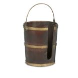 A 19th century mahogany and brass mounted plate bucket