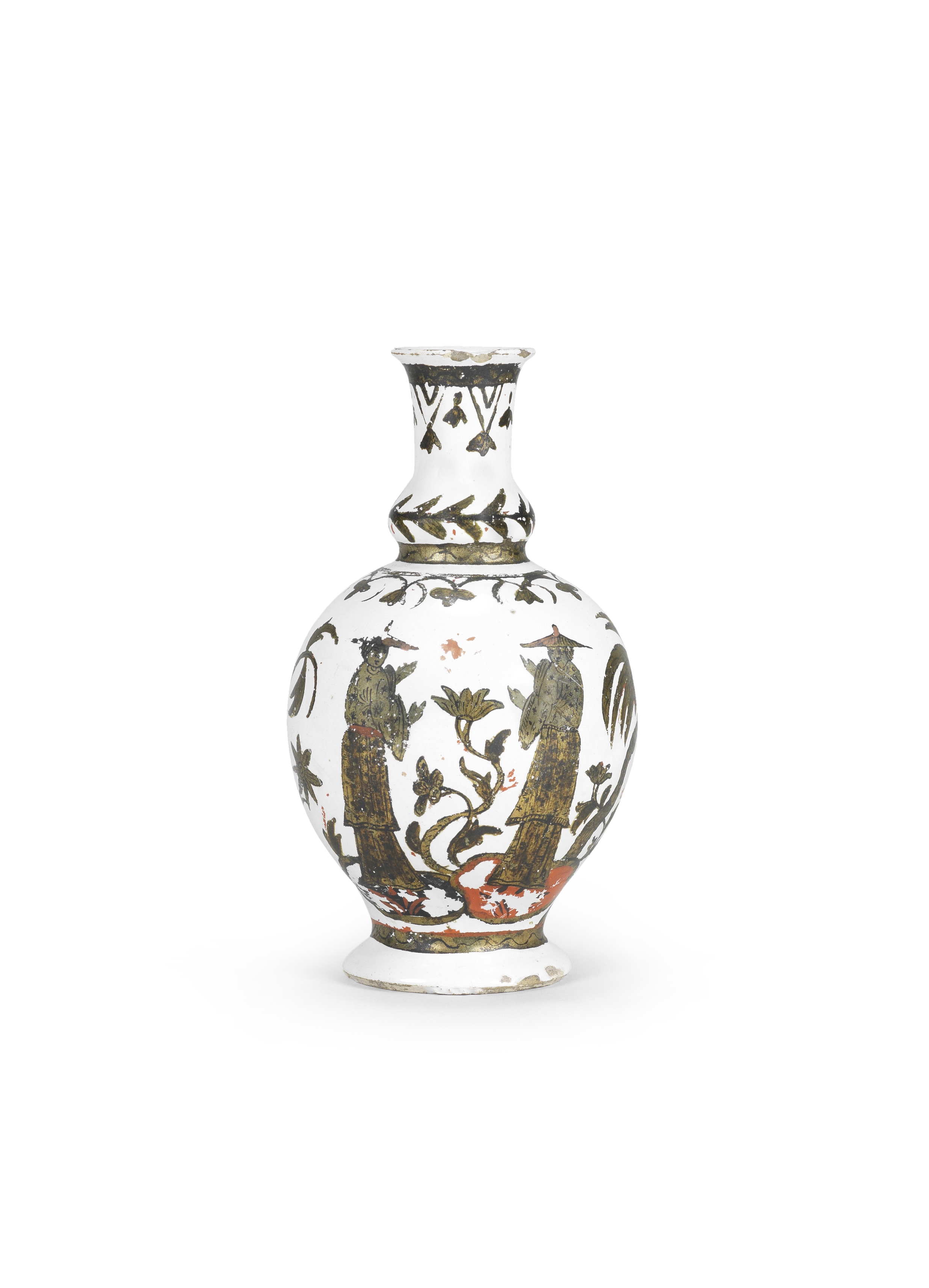 A Dorotheenthal faience vase, circa 1720