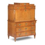 A 19th century Biedemeir satin-birch secretaire a abattant