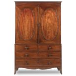 A mid 19th century mahogany linen press