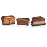 A 19th century mahogany tea caddy (3)