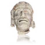 A Medieval English Limestone Sculpture of a Male Head