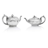 A Victorian silver teapot by William Wrangham Williams, London 1862 (2)