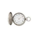Barrauds, Cornhill, London: A silver key wind full hunter pocket watch with duplex escapement Lon...