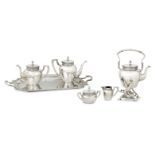 A 20th century German silver six-piece tea and coffee service by Bruckmann & Sohne (7)