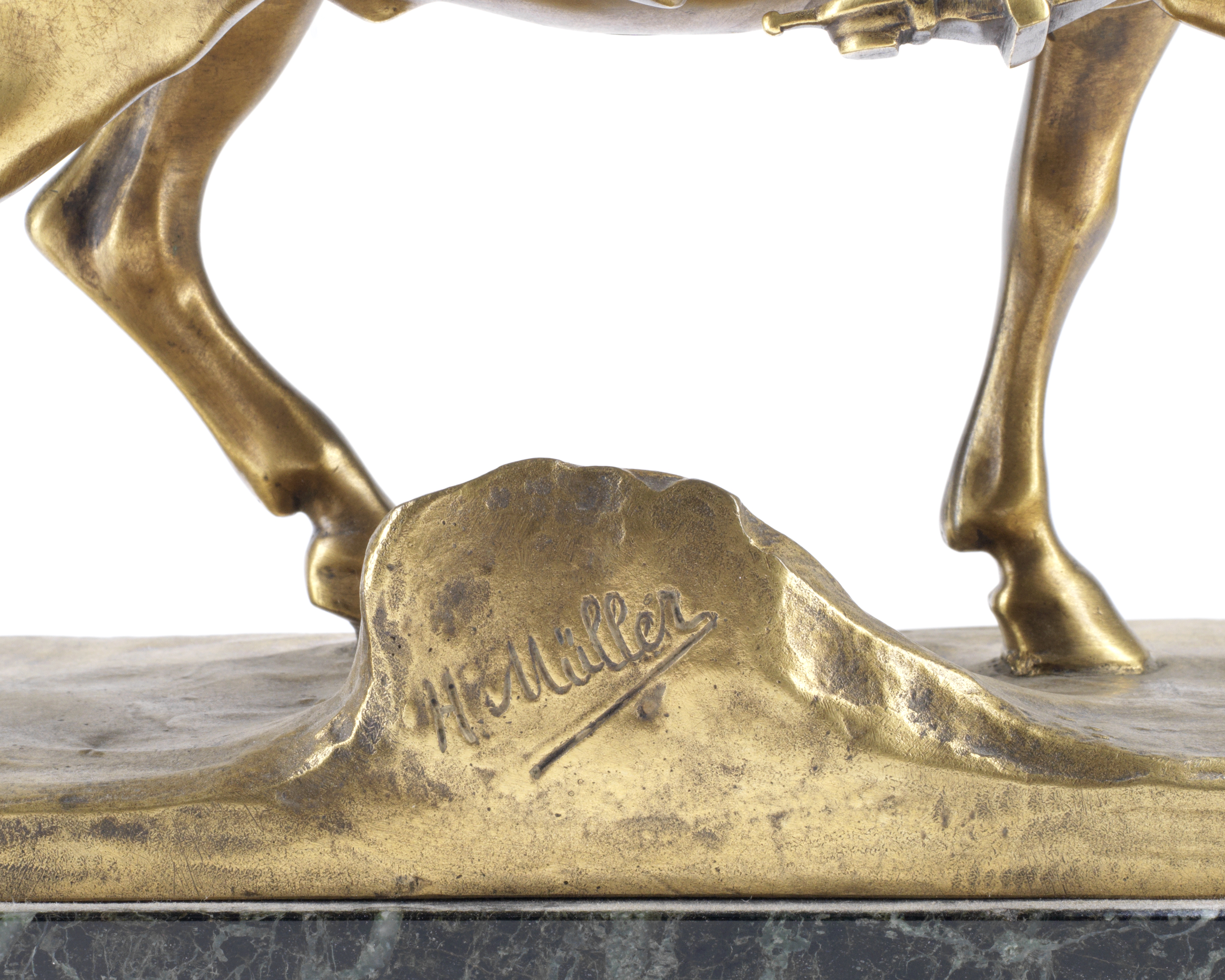 Hans Muller (Austrian, 1873-1937): A gilt bronze equestrian model of Napoleon - Image 2 of 2