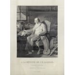 Joseph-Marie Jacquard (1752-1854): a woven silk A La Mémoire De J M Jacquard portrait,