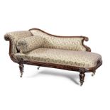 A William IV simulated rosewood chaise longue