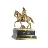 Hans Muller (Austrian, 1873-1937): A gilt bronze equestrian model of Napoleon
