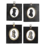 Nine late 18th/early 19th century Oval bust profile portraits of gentlemen on plaster including e...