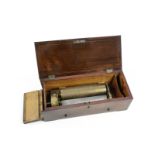 A four overture key-wound cylinder musical box, Swiss, mid 19th century,