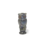 A labradorite desk seal in the form of an owl late 19th century