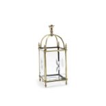A late Victorian brass and glass hall lantern